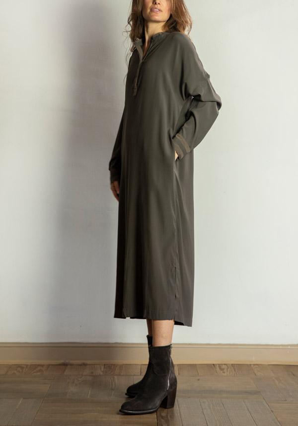 Rose & Lini KRISTENSEN DU NORD SILK “SHIRT DRESS 352” FOREST Ultimo giorno