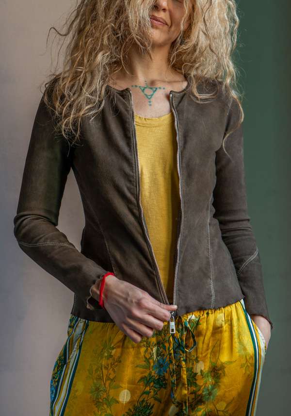 Rose & Lini GIORGIO BRATO PALM LEATHER 7912 JACKET Fino al 50% di sconto