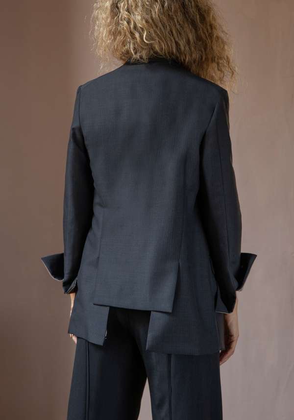 Rose & Lini IBRIGU CHARCOAL WOOL JACKET “MONOPETTO” Fino al 65% di sconto