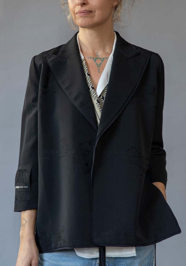 Rose & Lini IBRIGU SILK JACKET “INCROCIATA GJ42” BLACK Only for today