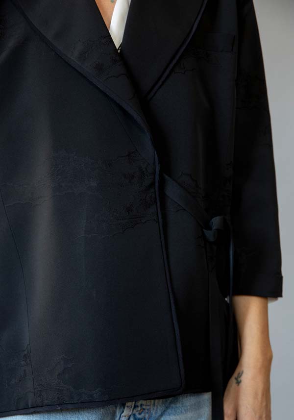 Rose & Lini IBRIGU SILK JACKET “INCROCIATA GJ42” BLACK Only for today