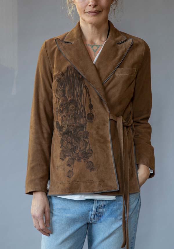 Rose & Lini IBRIGU SUEDE LEATHER JACKET “INCROCIATA GJ42” CARAMEL Offerta speciale della fabbrica