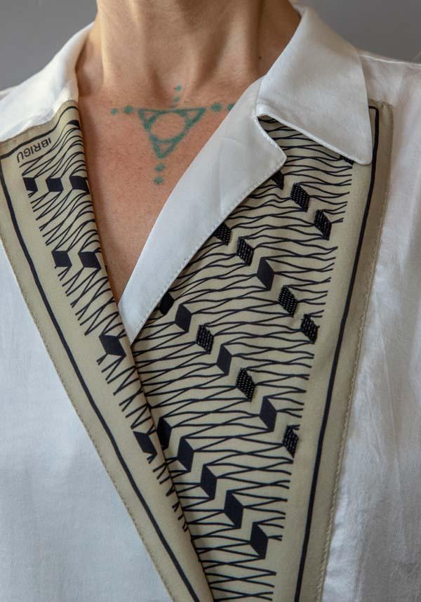Rose & Lini IBRIGU PRINTED SILK “SHIRT CM20” WHITE Sostegno trimestrale
