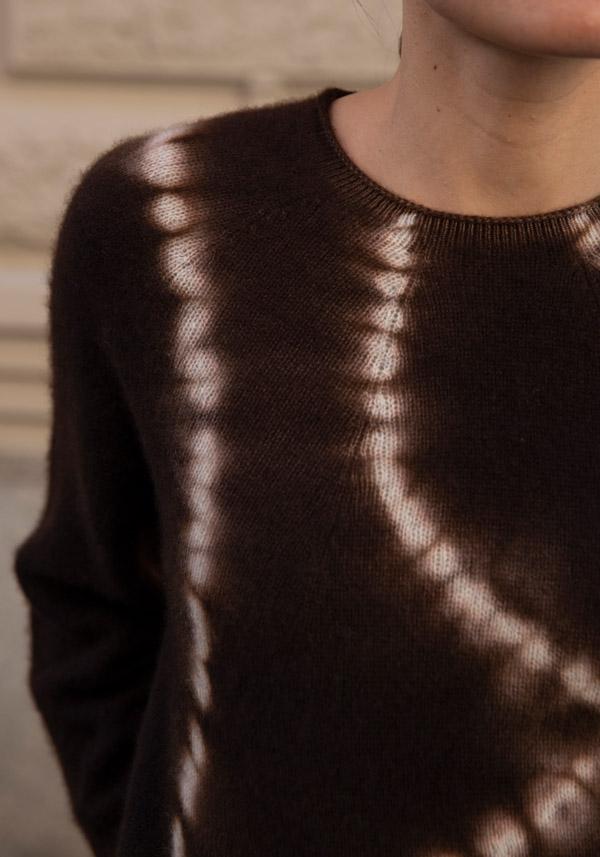 Rose & Lini SUZUSAN CASHMERE “PULL 3028” BROWN & GREY Fino al 55% di sconto