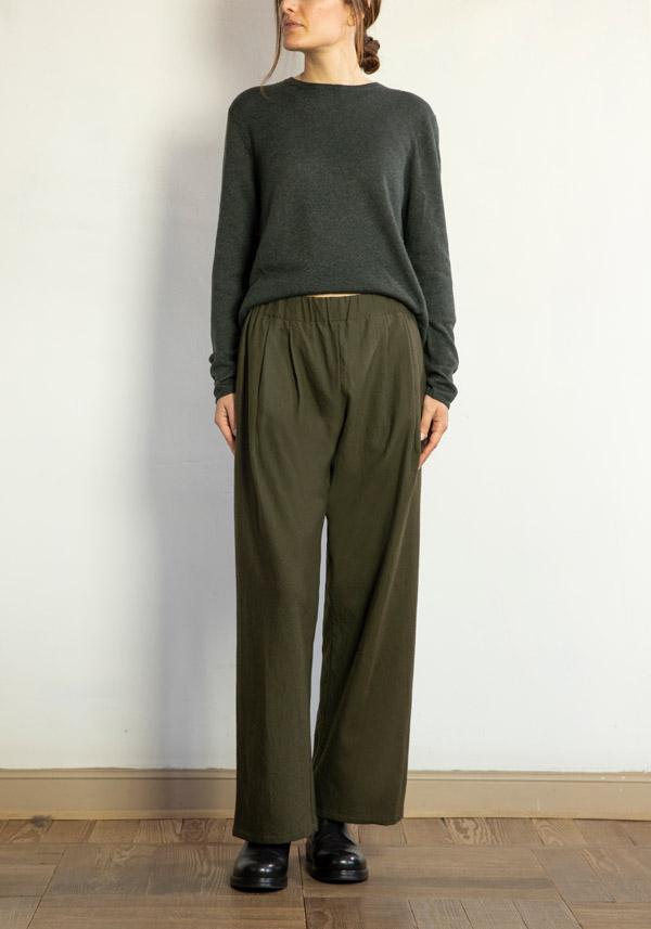 Rose & Lini APUNTOB COTTON & WOOL “PANTS 1382” MILITARY 50% di sconto con spedizione gratuita