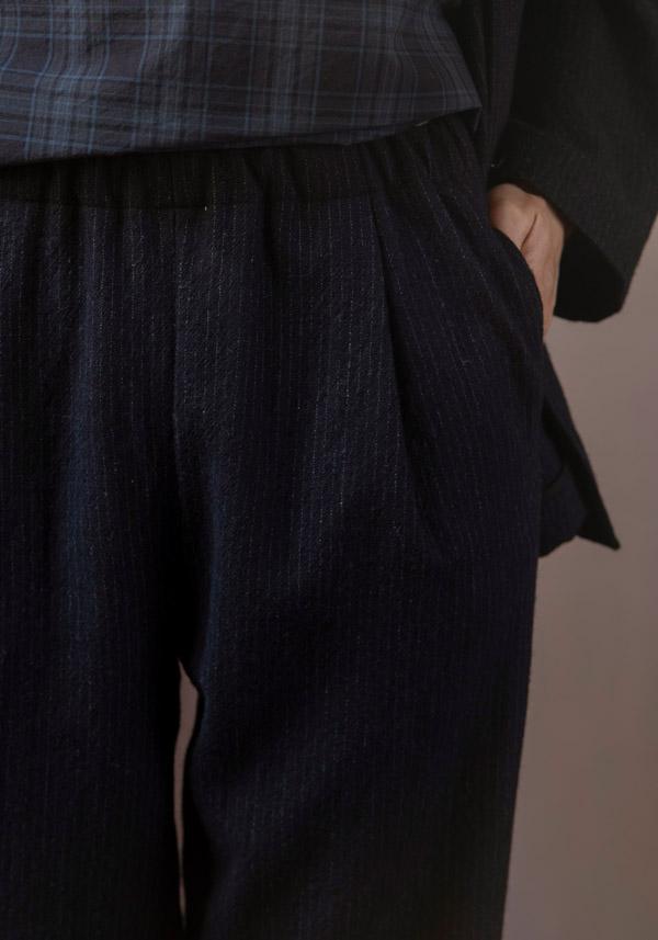 Rose & Lini APUNTOB WOOL “PANTS 1002” BLACK Trasporto libero internazionale