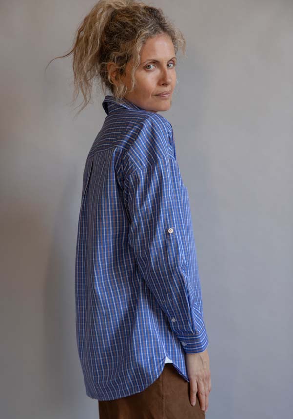 Rose & Lini FINAMORE BLUETTE STRIPED “SONIA” SHIRT Black Friday Prezzi
