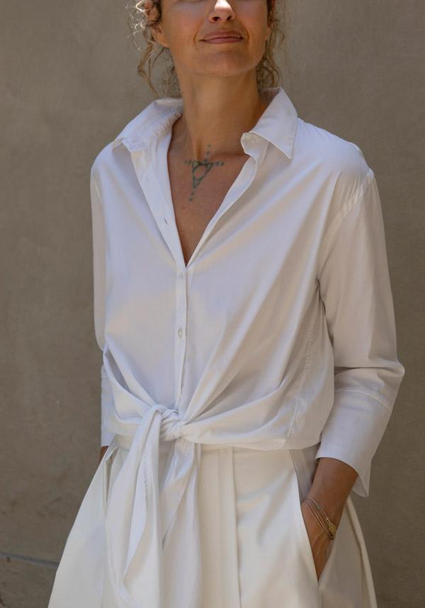 Rose & Lini FINAMORE COTTON “SARAH” WHITE SHIRT 50% di sconto per tempo limitato