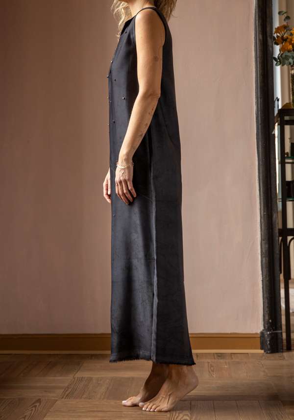 Rose & Lini SIMONA TAGLIAFERRI DARK BLUE LONG DRESS SWAROVSY Italia