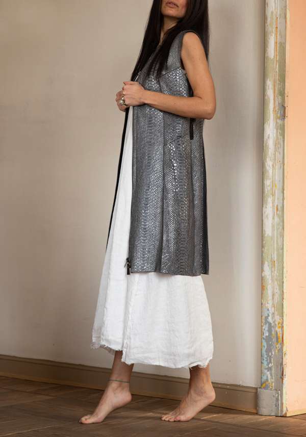 Rose & Lini SIMONA TAGLIAFERRI SILVER PYTHON GILET In Linea