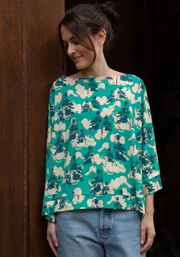Rose & Lini SIYU MINT “1186” PATTERNED TOP Promozione