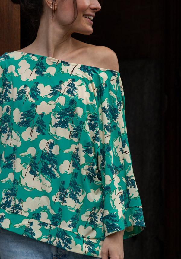 Rose & Lini SIYU MINT “1186” PATTERNED TOP Promozione