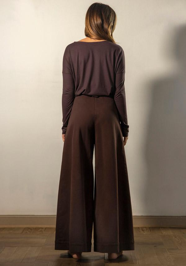 Rose & Lini BARBARA TANI COTTON “PANTS 457 C01” CHOCO BROWN Soddisfazione Garantita