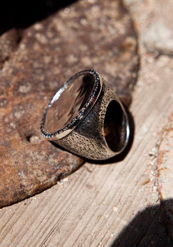 Rose & Lini SIMONA TAGLIAFERRI LARGE “MOON RING J164” BLACK DIAMONDS Saldi