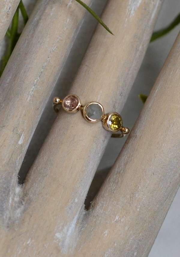 Rose & Lini DORETTE MULTICOLOR SIMPLE BAGUE GOLD RING Vendita Economica