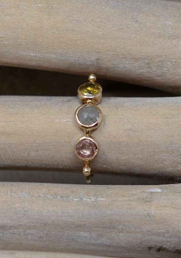 Rose & Lini DORETTE MULTICOLOR SIMPLE BAGUE GOLD RING Vendita Economica