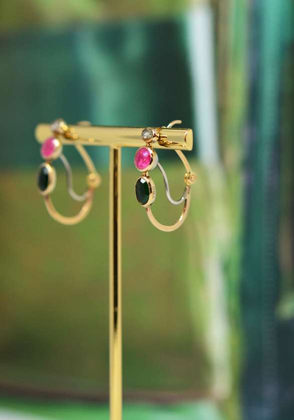 Rose & Lini DORETTE GREEN TOURMALINE EARRINGS I Più Venduti