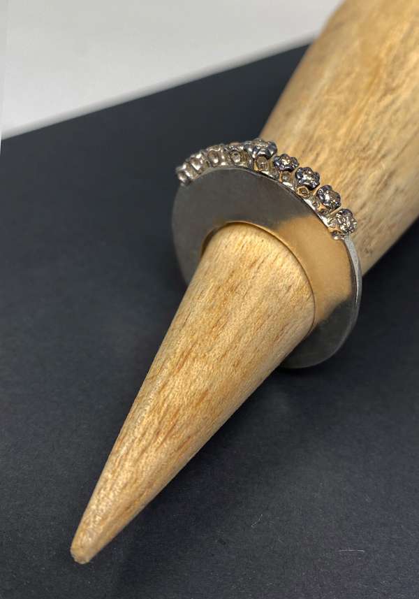 Rose & Lini ROSAMARIA “BRENNON” COGNAC DIAMONDS SILVER RING Moda