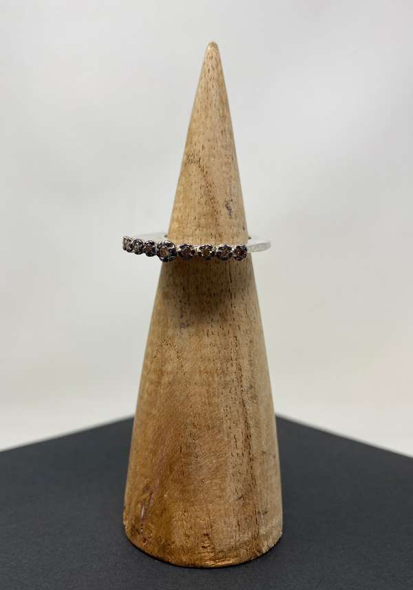 Rose & Lini ROSAMARIA “BRENNON” COGNAC DIAMONDS SILVER RING Moda