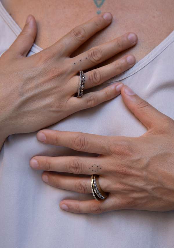 Rose & Lini ROSAMARIA “BRENNON” DIAMONDS COPPER RING Spedizione gratuita
