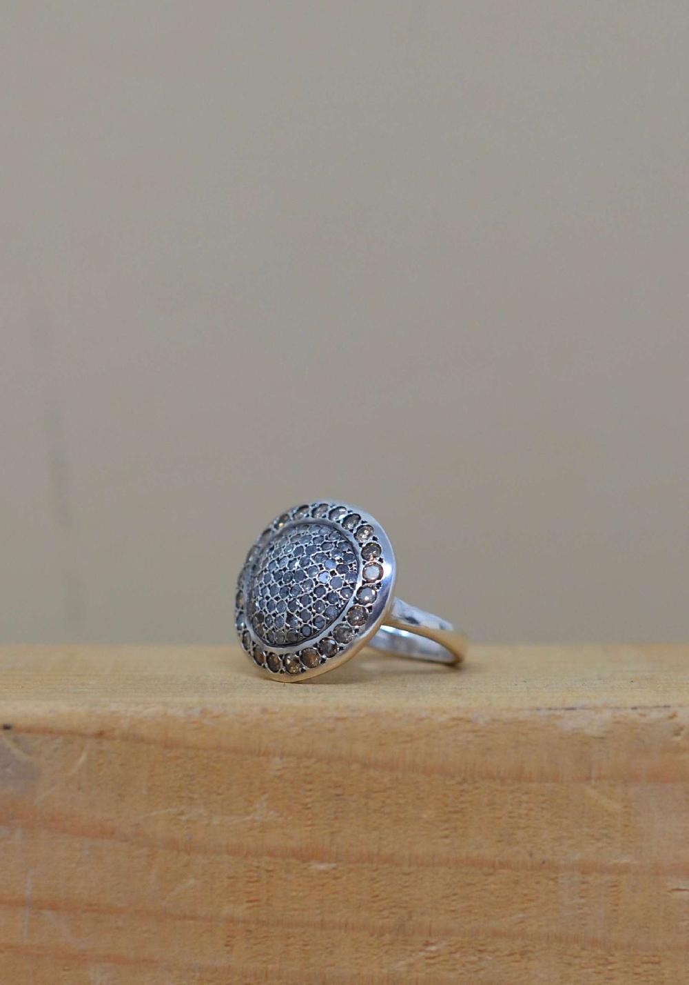 Rose & Lini ROSAMARIA “JULIA” DIAMONDS SILVER RING Comprare a buon mercato