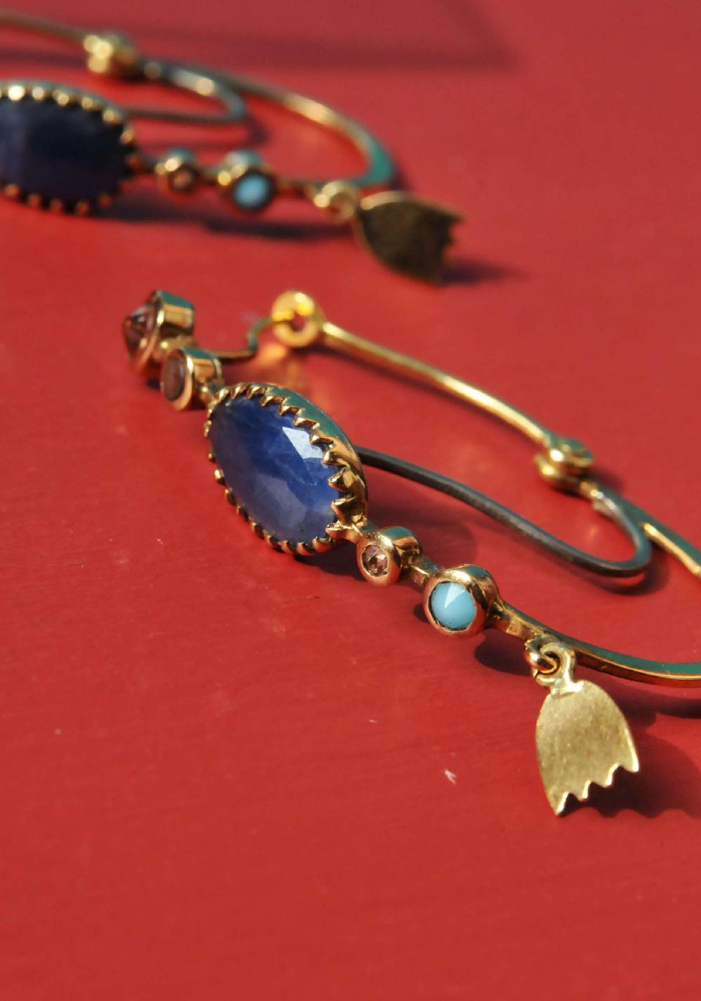Rose & Lini DORETTE GOLD & BLUE EARRINGS Black Friday