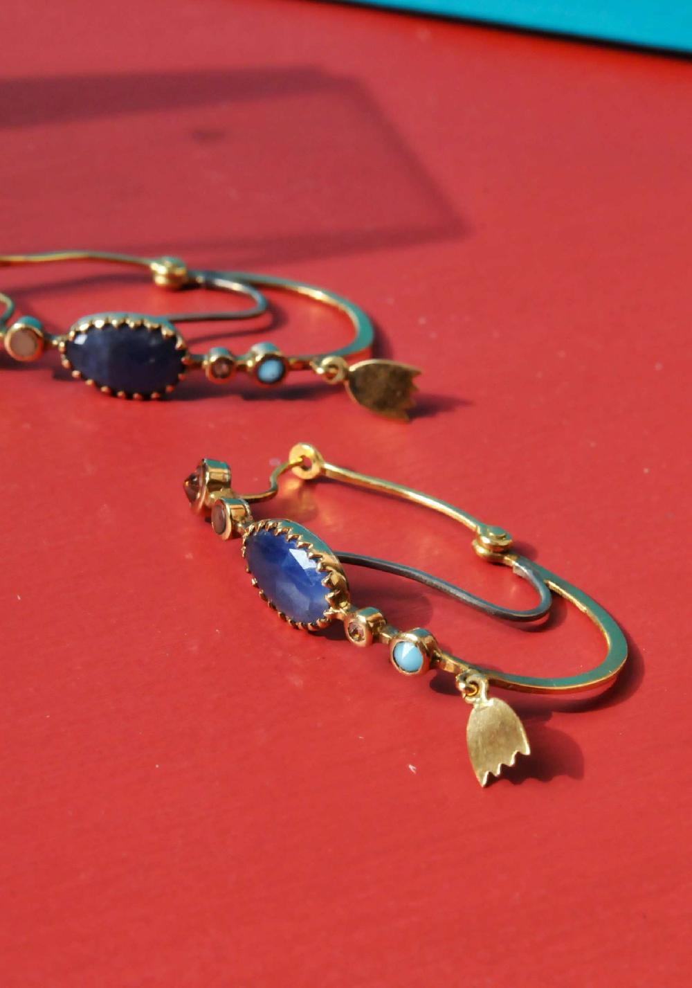 Rose & Lini DORETTE GOLD & BLUE EARRINGS Black Friday