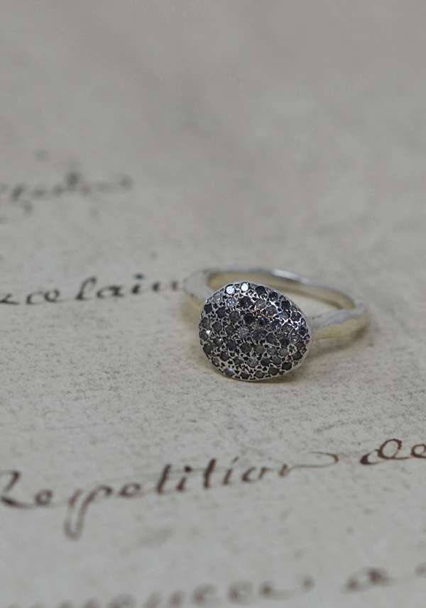 Rose & Lini ROSAMARIA “BLAZE” GREY DIAMONDS SILVER RING Offerte stagionali