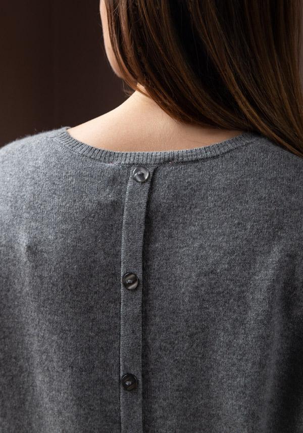 Rose & Lini ABSOLUT CASHMERE “PULL LISA” DARK GREY Prezzo basso