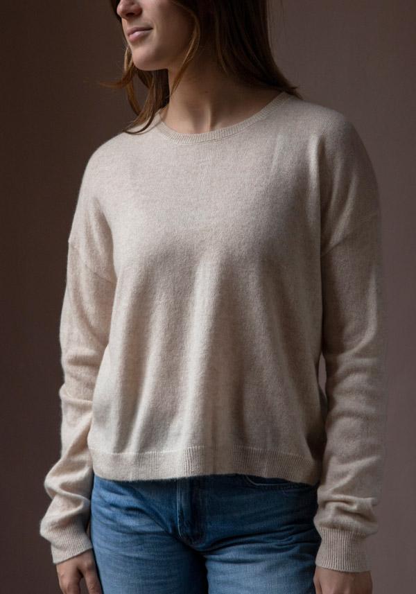 Rose & Lini ABSOLUT CASHMERE “PULL LISA” WHEAT Super Saving Price