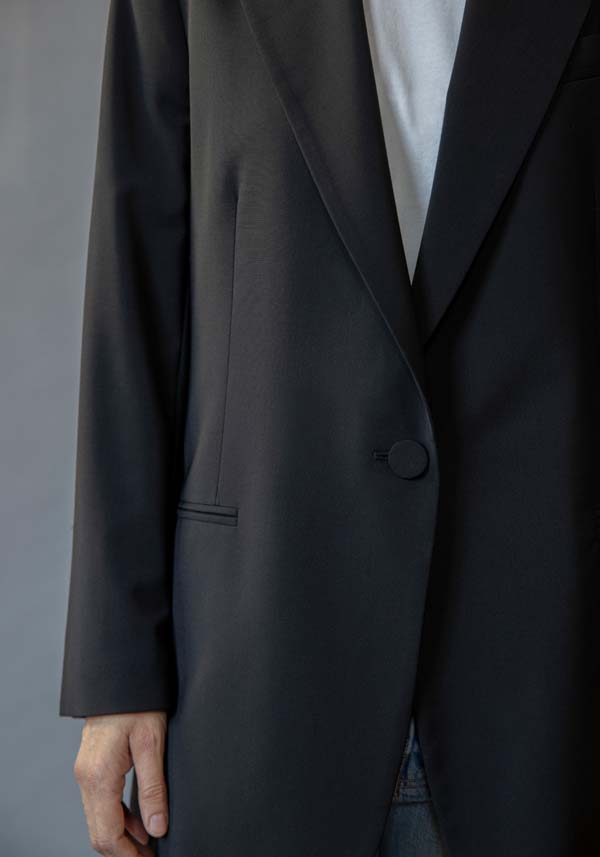 Rose & Lini KILTIE WOOL “DESOTO JACKET” BLACK Rilascio limitato