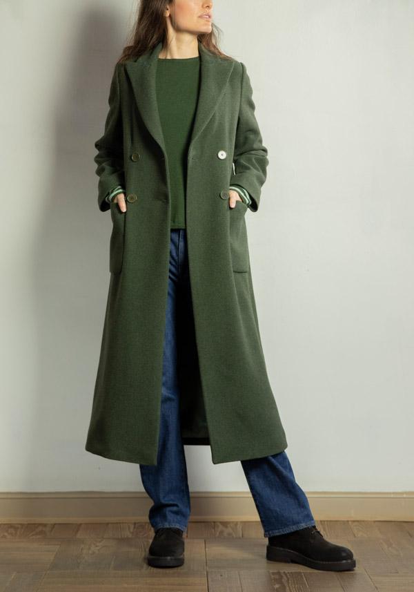 Rose & Lini CRISTINA BONFANTI YACK “LARES” MOSS GREEN COAT ACQUISTA ORA
