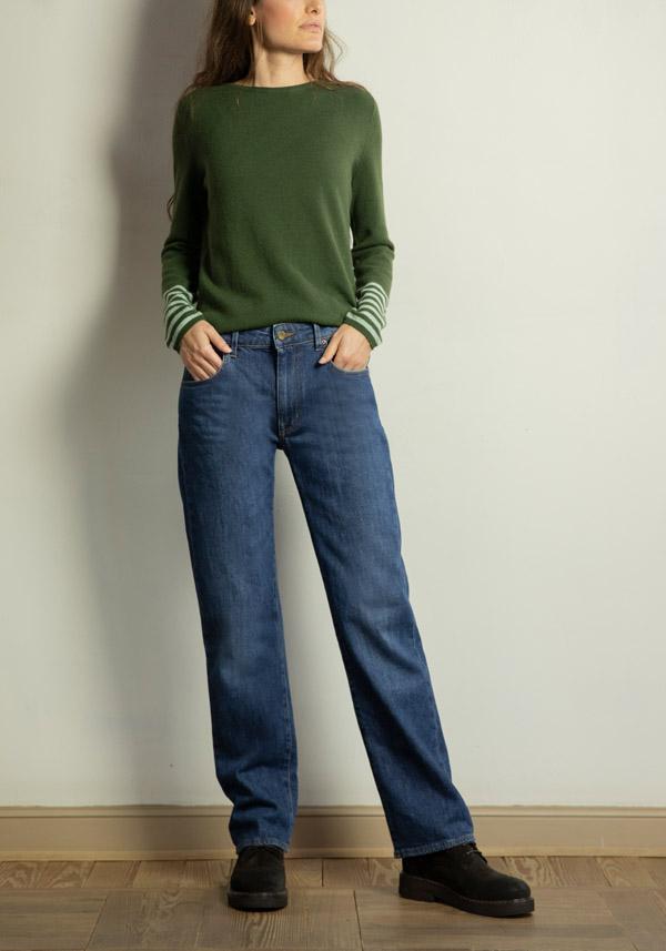 Rose & Lini PS. DON’T FORGET ME “GINEVRA” DENIM STRAIGHT LEG JEANS Promozione temporanea