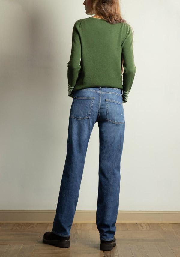 Rose & Lini PS. DON’T FORGET ME “GINEVRA” DENIM STRAIGHT LEG JEANS Promozione temporanea