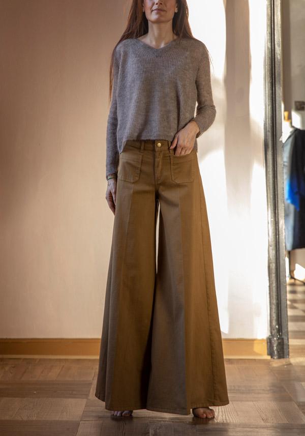 Rose & Lini PS. DON’T FORGET ME “GRACE DYED” WIDE LEG JEANS VIGOGNA Fino al 50% di sconto