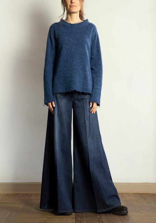 Rose & Lini PS. DON’T FORGET ME “GRACE” DENIM WIDE LEG JEANS Fino al 60% di sconto