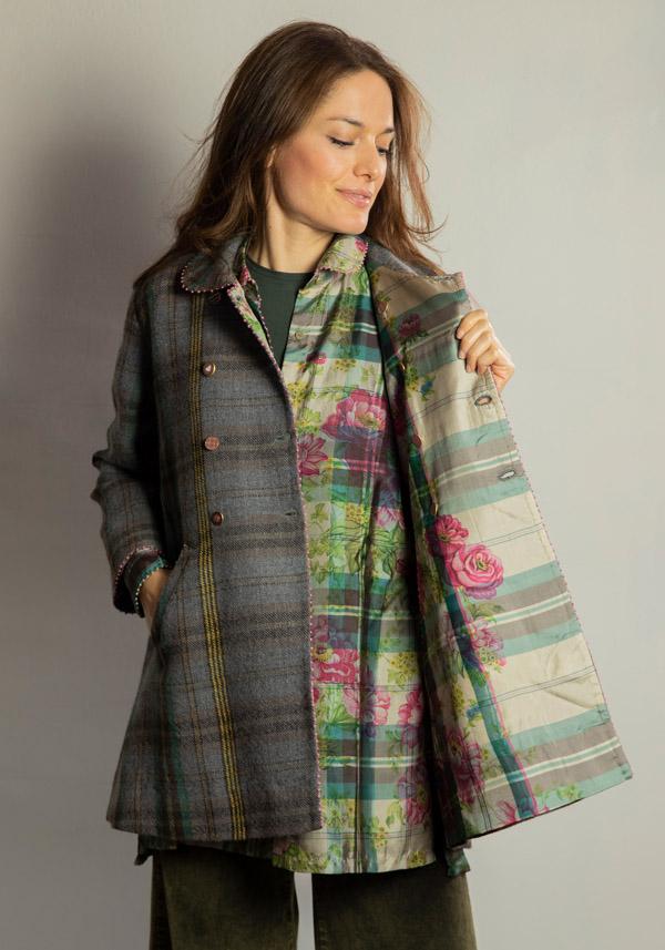 Rose & Lini PERO WOOL & SILK REVERSIBLE “JACKET FLL01” STONE GREY Fino al 55% di sconto