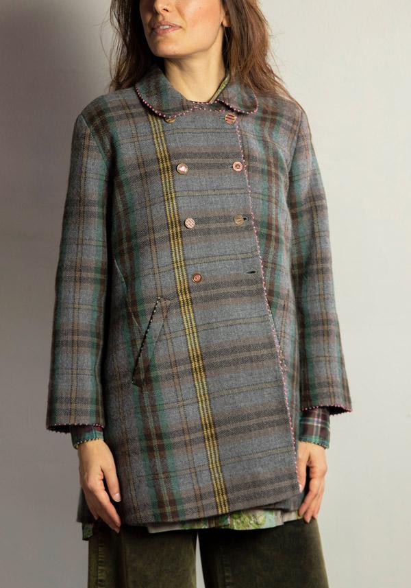 Rose & Lini PERO WOOL & SILK REVERSIBLE “JACKET FLL01” STONE GREY Fino al 55% di sconto