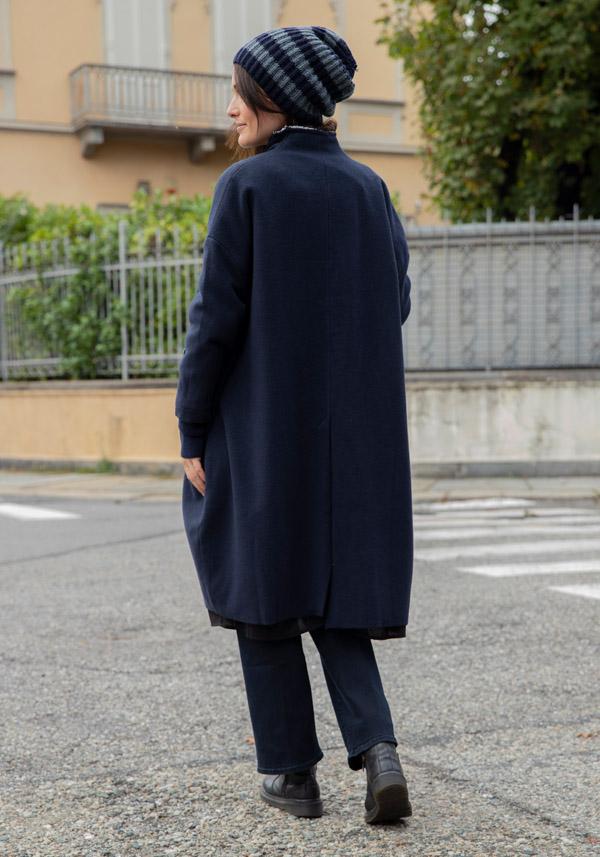 Rose & Lini HANNOH WOOL & CASHMERE “MILENA” NAVY COAT Super sconto