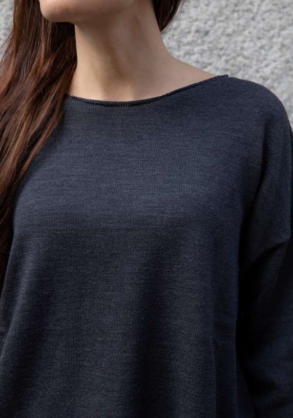 Rose & Lini ARCHIVIOB “OVER 1640” ANTHRACITE MERINO SWEATER Enormi sconti