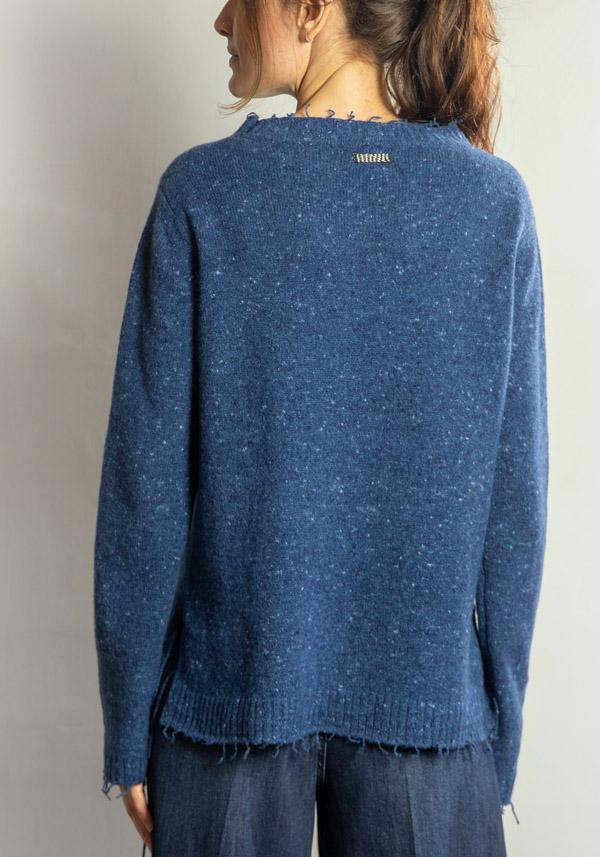 Rose & Lini ARCHIVIOB LAMB WOOL & CASHMERE “PULL 1852” ACCADEMIA BLUE Trasporto libero internazionale