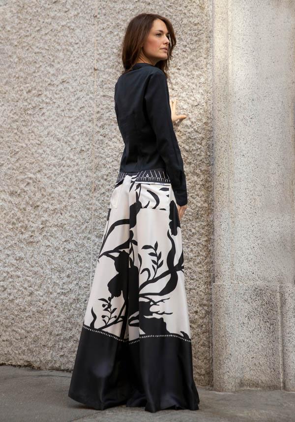 Rose & Lini CO.GO SILK BLACK & WHITE “PANTS VP241” FOULARDS Esporta salva