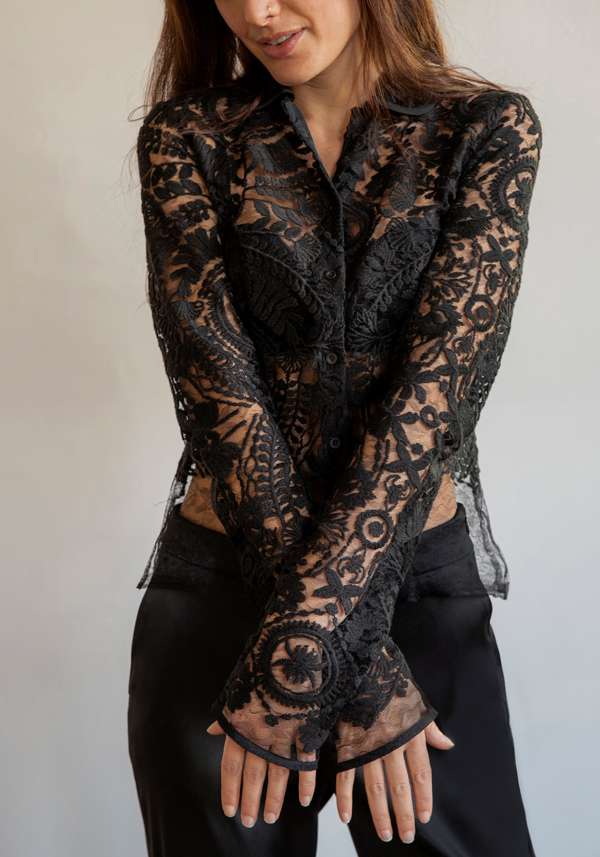 Rose & Lini CO.GO LACE “SHIRT 307” BLACK In vendita
