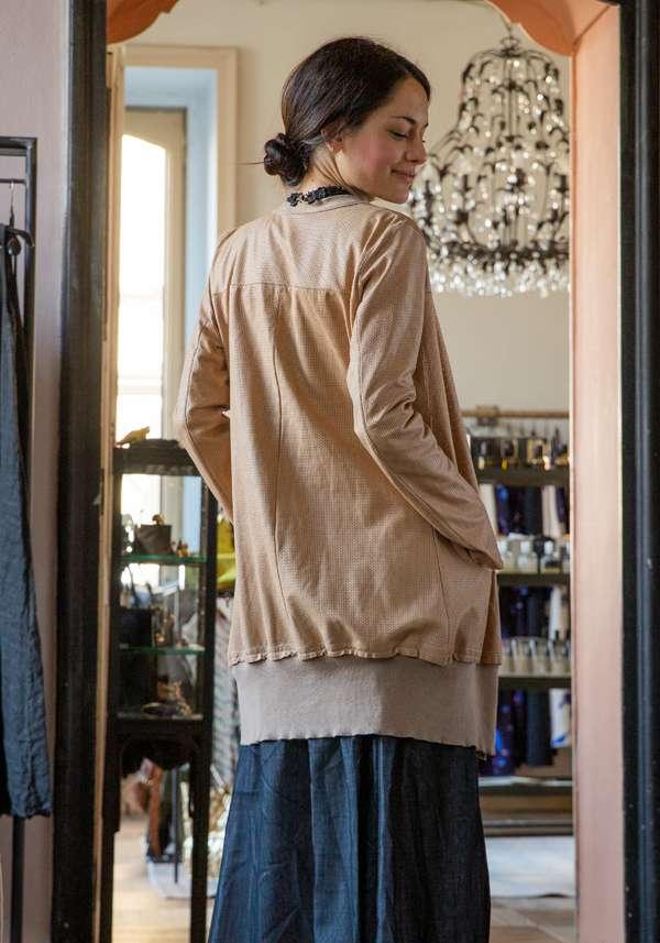 Rose & Lini GIORGIO BRATO CAMEL SUEDE LEATHER “CARDIGAN OVER” Sconti questo mese