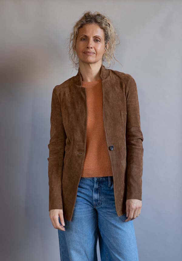 Rose & Lini GIORGIO BRATO SUEDE LEATHER “BLAZER” MUD Italy