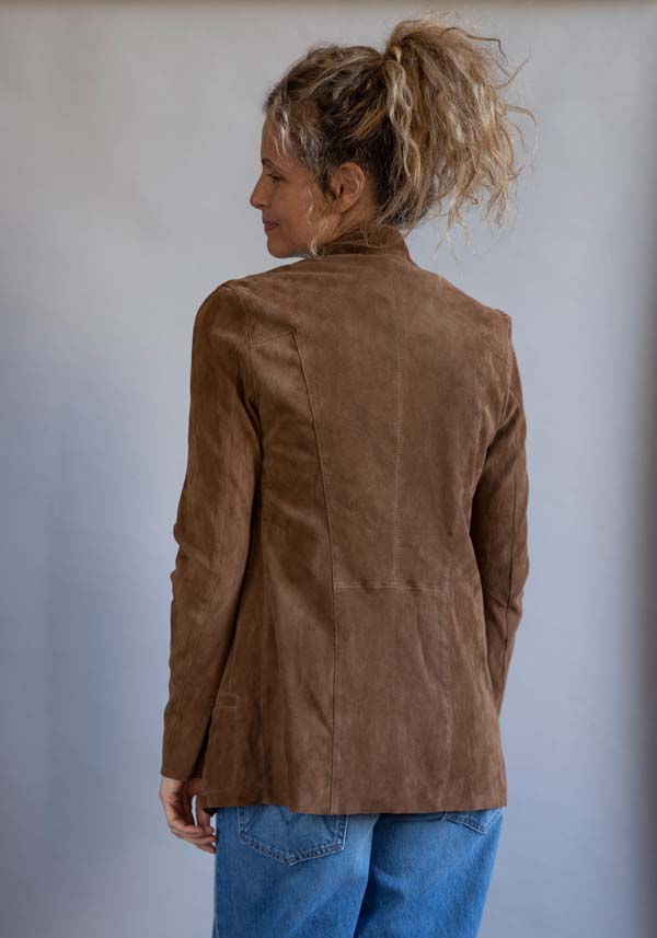 Rose & Lini GIORGIO BRATO SUEDE LEATHER “BLAZER” MUD Italy