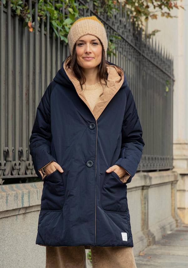 Rose & Lini OOF WEAR REVERSIBLE “JACKET 9410” BLUE & BEIGE Spedizione Gratuita