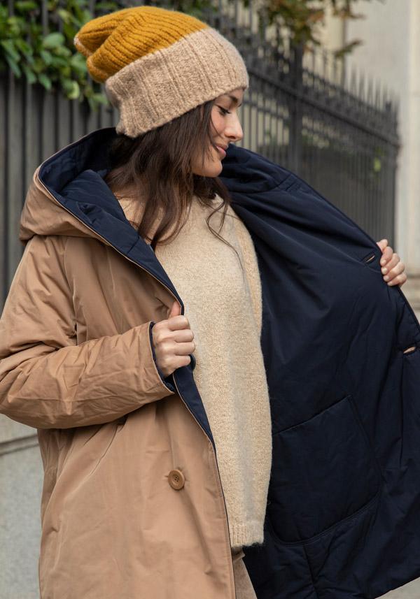 Rose & Lini OOF WEAR REVERSIBLE “JACKET 9410” BLUE & BEIGE Spedizione Gratuita
