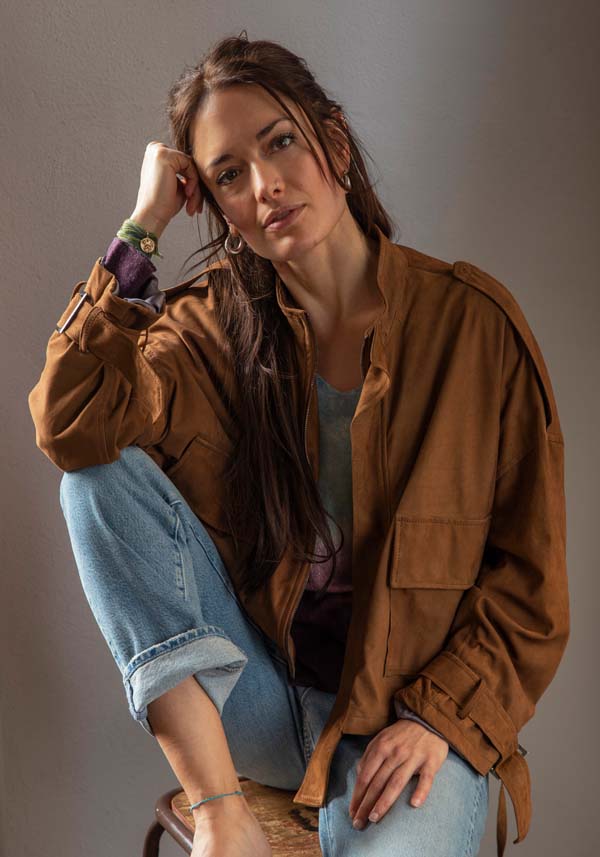 Rose & Lini GIORGIO BRATO SUEDE LEATHER “JACKET 21052” RUM Pezzi Unici