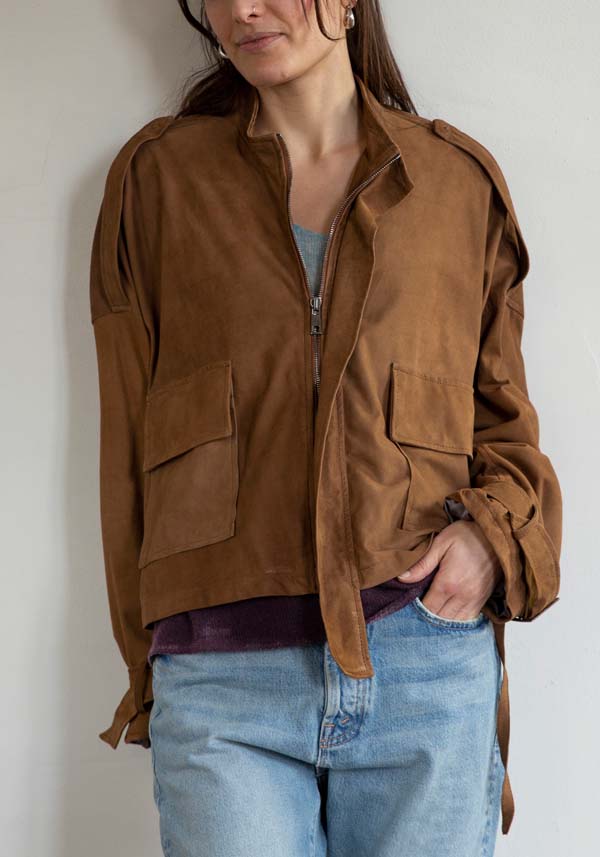 Rose & Lini GIORGIO BRATO SUEDE LEATHER “JACKET 21052” RUM Pezzi Unici